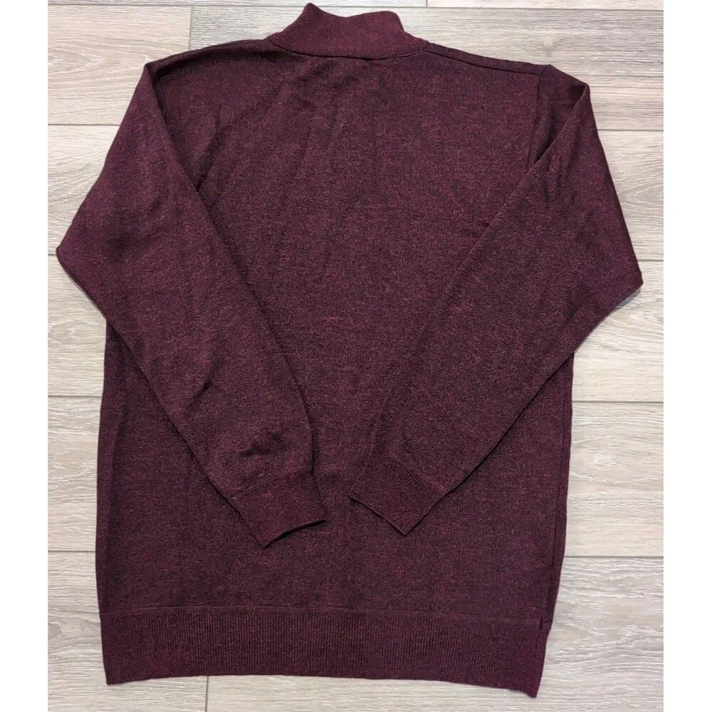 STUDIO FERERA MEN'S 1/4 ZIP BURGUNDY LONG SLEEVE PULLOVER SWEATERS SZ XXL  NWT